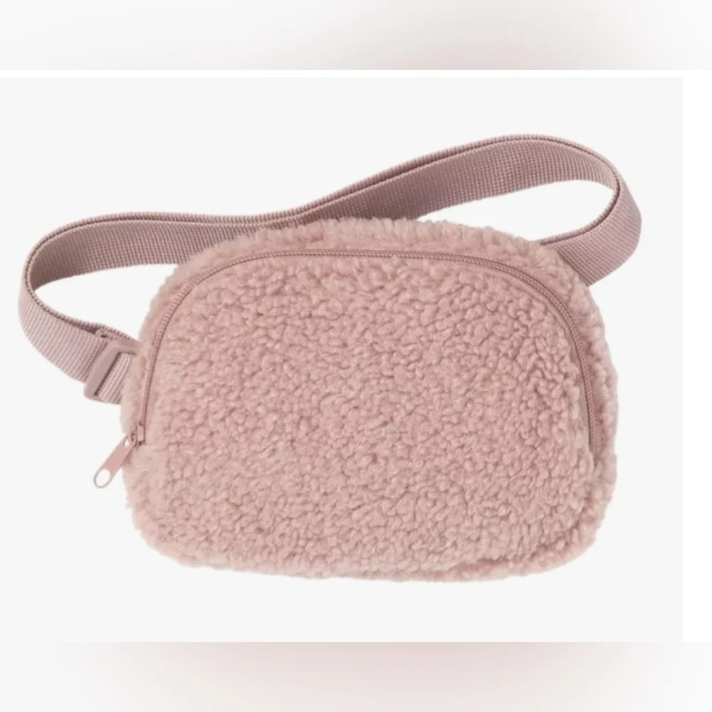 Pink Sherpa Fuzzy Belt Bag - New Without Tags